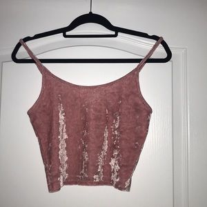Pink Velvet Cropped Tank